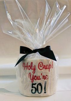 The perfect gift for the person who has everything or who is impossible to buy for. Great for those office grab bag parties, stocking stuffers 50th Birthday Gag Gifts, Embroidered Toilet Paper, Moms 50th Birthday, 60 Birthday, Diy Stocking Stuffers, Diy Stockings, 50th Bday, Turning 50, 50 Birthday