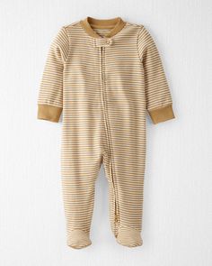 Baby Organic Cotton Rib Sleep & Play Pajamas in Stripes from carters.com. Shop clothing & accessories from a trusted name in kids, toddlers, and baby clothes. Smoothie Healthy, Writing Things, Baby Cover, Baby Yellow, Baby Comforter, Carters Baby, Banana Smoothie, Cool Graphic Tees