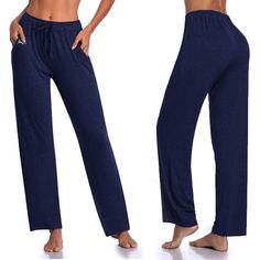 PRICES MAY VARY. Workout Yoga Pants. Wide leg lounge pants are made of soft and stretch material. Lightweight, breathable and loose fitting yoga sweatpants provide greater freedom of movement, so the flowy comfy attire pants are perfect for ladies of all body types. Straight leg give a slimming appearance. House Lounge Pants for women with pockets, sporting pants, elastic waist drawstring, high waist long length, outdoor running walking pants, cozy women leggings, pajamas pants for women, sleep Long Yoga Pants For Relaxation, Comfortable Loose Fit Yoga Pants For Lounging, Stretch Activewear With Drawstring For Lounging, Stretch Drawstring Lounging Activewear, Comfortable Solid Color Yoga Pants For Lounging, Comfortable Yoga Pants With Comfort Stretch For Lounging, Comfortable Stretch Yoga Pants For Lounging, Solid Non-stretch Sweatpants For Loungewear, Solid Color Yoga Pants With Drawstring