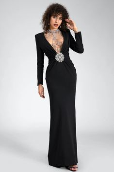 Women's Acmefun Simelis V-Neck Long Sleeve Maxi Black Cocktail Attire Black Cocktail Attire, Cocktail Attire, Black Cocktail, Sleeve Maxi Dress, Long Sleeve Maxi, Stunning Dresses, Long Sleeve Maxi Dress, Timeless Beauty, New Dress