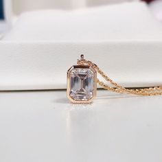 2.50 Carat Emerald Cut Moissanite Solitaire Pendant | Bezel Set Emerald Cut Moissanite Pendant For Engagement Gift | Colorless Emerald Cut Pendant For Everyday Wear | 14KT Solid Gold Moissanite Pendant Women | Moissanite Anniversary Gift Pendant For Wifey | Moissanite Exclusive Jewelry Collection | Birthday Gift. ✥ 𝐌𝐚𝐢𝐧 𝐒𝐭𝐨𝐧𝐞 𝐃𝐞𝐭𝐚𝐢𝐥𝐬 ↣ Shape: Emerald Cut ↣ Type: CZ / Moissanite ↣ Color/Clarity: Colourless / VVS ↣ Weight: 2.50 Ct (App.) ↣ Dimension: 8.90mm * 6.90mm(App.) ✥ 𝐏𝐞𝐧? Womens Diamond Necklace, Rose Gold Diamond Necklace, Real Gold Necklace, Moissanite Pendant, Emerald Cut Moissanite, Wedding Pendant, 18k Gold Necklace, Emerald Pendant, Exclusive Jewelry