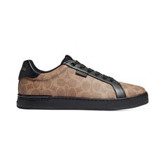 Add signature style to your casual outfits with these COACH Low Line sneakers. Their coated canvas uppers offer all-day comfort, while the sophisticated lace-up silhouette turns heads both on and off the grid. Finely detailed touches elevate the look to work hard and play hard in equal measure. Slip them on to cruise the 'gram with effortless cool wherever your adventures take you. Leather Sneakers With Textured Sole And Cap Toe, Leather Cap Toe Sneakers With Textured Sole, Brown Lace-up Canvas Sneakers, Classic Low-top Sneakers With Leather Trim, Brown Sneakers With Leather Footbed, Brown Synthetic Sneakers With Leather Sole, Brown Leather Sneakers With Round Toe, Leather Cap Toe Sneakers With Rubber Sole, Leather Sneakers With Leather Sole For Outdoor