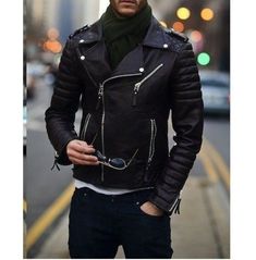 Mens Biker Leather Jacket, Men Fashion Black Motorcycle Jacket, Jackets Motorcycle Hairstyles, Black Leather Jacket Men, Black Motorcycle Jacket, Leather Jacket Outfit, Stylish Leather Jacket, Motorcycle Ride, Biker Jacket Men, Biker Outfit, Mens Fashion Edgy