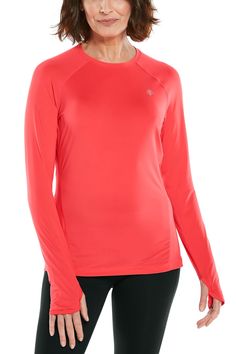 Women's Long Sleeve Fitness Tee UPF 50+ : Sun Protective Clothing - Coolibar : Sun Protective Clothing - Coolibar Tights For Women, Sun Protective Clothing, Protective Clothing, Deep Water, Clear Sky, Workout Tshirts, Workout Tee, Swim Shorts, Upf 50