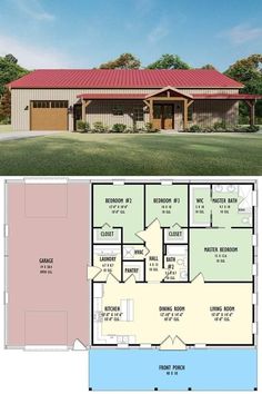 two story house plans with garage and living room