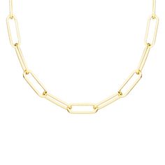 Lola Paperclip 16 in. Chain Necklace (Large) - 14K Yellow Gold. Highly versatile, this stylish statement piece is made to pair with any (or all) of our trend-setting charms, is easily matched with other necklaces in a chic stack, or can be worn it on its own for a bold, edgy look. Paperclip Chain Necklace, Paperclip Necklace, Brilliant Earth, Edgy Look, Lab Diamonds, Paper Clip, Eternity Ring, Quality Jewelry, Devon