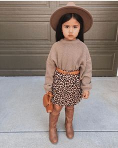 Toddler Girl Fall, Nice Weekend, Brown Leopard