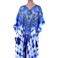 Long Kaftan Dress By Colors Of Fashion Brand Length - 59"-60" One Size Fits All ( 2-12) Or May Be Fits Size 14 Depending On Bust Size Fabric - Silky Feel 100% Polyester Care - Hand Wash Brand - Colors Of Fashion Versatility Ensures You'll Never Be Bored Of This Kaftan! Blue Maxi Kimono For Festivals, Traditional Blue Flowy Maxi Dress, Traditional Flowy Blue Maxi Dress, Flowy Blue Traditional Maxi Dress, Blue Tunic Kimono For Beachwear, Blue V-neck Kaftan For Festival, Flowy Blue Maxi Length Kimono, Traditional Blue Dress With Kimono Sleeves, Blue Tunic Kaftan For Festival