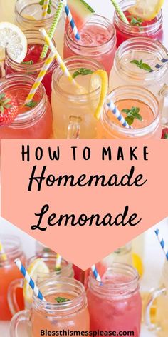 how to make homemade lemonade in mason jars with strawberries and watermelon