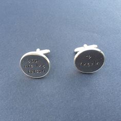 "Cuff link Gift for Him - Father of the Bride Cufflink - Personalized Cuff Links - Wedding Gift for Husband - Round Custom Cufflinks for Him Beautiful Stainless steel pair of 2 , 2 mm round cuff links. These are meant to be hand stamped with \"You are my person\" and \"(heart symbol) name of your choice\". I can stamp different saying as long as it fits. To order, add the item to cart and mention the name in the \"Add your personalization\" section. If you have any questions please send me a mes Formal Stamped Cuff Jewelry, Personalized Business Jewelry For Father's Day, Adjustable Formal Jewelry For Father's Day, Personalized Adjustable Cufflinks For Father's Day, Engraved Cufflinks For Anniversary, Father's Day Personalized Cufflinks, Customizable Adjustable Formal Jewelry, Customizable Adjustable Jewelry For Formal Occasions, Adjustable Round Cufflinks For Anniversary