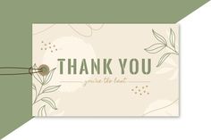 a thank card with the words thank you and an image of a plant on it