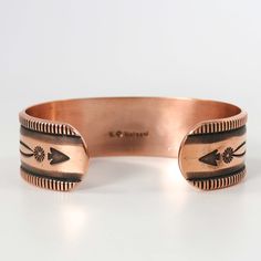 Copper Cuff Bracelet with Hand-Stamped Designs. .75” Cuff Width6.25” Inside Measurement, plus 1” opening(7.25" Total Circumference - Large) Copper Cuff Bracelet, Copper Cuff, Hand Stamped, Cuff Bracelet, Copper, Cuff, Stamp, Bracelet