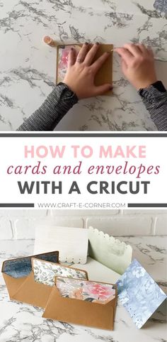 someone making cards and envelopes with a cricut