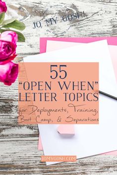 an open letter to someone on their wedding day with pink roses and white envelopes