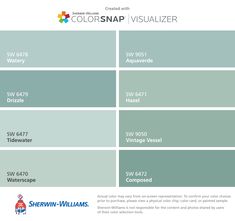 the color swat list for sheryln williams's new paint colors, which are available