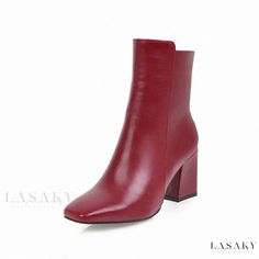 Lasaky - Easy-Pair Boots in Small Sizes Casual Winter Boots With Square Toe, Fall Party Chelsea Boots High Ankle, Fall Party High Ankle Chelsea Boots, High Ankle Chelsea Boots For Winter Parties, Casual Martin Boots With Square Toe For Winter, Winter Party High Ankle Chelsea Boots, Winter High Heel Chelsea Boots With Padded Ankle, Winter Closed Toe Heeled Boots With Padded Ankle, Fall Boots With Padded Ankle