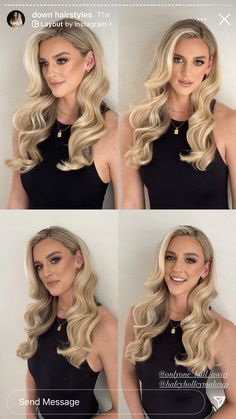 Wedding Hair Down Bridesmaid Simple, Hair Down For Wedding Bridesmaids, Bridesmaid Hairstyles Down To The Side, Down Do Hairstyles Wedding, Glam Bridesmaid Hair, Bridesmaids Hairdos Down, One Side Hair Down Wedding, Hair Wedding Styles Down, Big Curled Hair Wedding