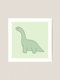 a drawing of a dinosaur on a green background