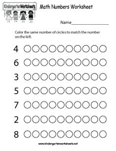 a worksheet with numbers to be written on it