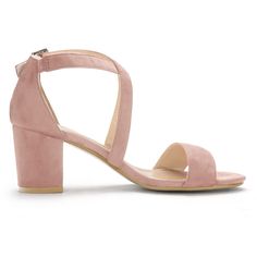 These open-toe cross strap sandals are made of Faux Suede, the heel is made of ABS, and the outsole is made of rubber. Playful straps crisscross at the ankle of a breezy sandal lifted to just-right height by a block heel. Please note that color may vary slightly according to monitor settings. Please check the size measurement chart before ordering. Dust Pink, Hot Pink Heels, Ankle Strap Chunky Heels, Nice Sandals, Ankle Strap Block Heel, Womens Chunky Heels, Block Heel Sandals, Block Heel Shoes, Buckled Heels