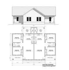 the floor plan for a two story house