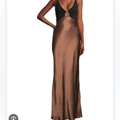 Bec & Bridge Kehlani V Cut-Out Maxi Dress Color: Chocolate Black Size: 8 Au (4 Us) New With Tags Brown Satin Maxi Dress For Evening, Elegant Brown Satin Maxi Dress, Formal Brown Satin Maxi Dress, Chic Brown Satin Maxi Dress, Brown Silk V-neck Maxi Dress, Brown Silk Maxi Dress For Party, Brown Evening Maxi Dress, Brown Silk Dress For Night Out, Chic Brown Maxi Dress For Formal Occasions