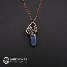 Lapis lazuli bohemian copper pendant, Boho necklace, copper jewelry, Wire wrapped, gift for women,gift for men,unique pendant, unique  gift Bohemian Copper Wire Crystal Necklace As Gift, Bohemian Crystal Necklace With Copper Wire For Gifts, Blue Copper Necklace As Gift, Handmade Lapis Lazuli Crystal Necklaces For Healing, Bohemian Lapis Lazuli Crystal Necklace Gift, Unique Lapis Lazuli Necklace For Gift, Bohemian Wire Wrapped Lapis Lazuli Jewelry, Bohemian Lapis Lazuli Wire Wrapped Jewelry, Handmade Lapis Lazuli Jewelry For Meditation