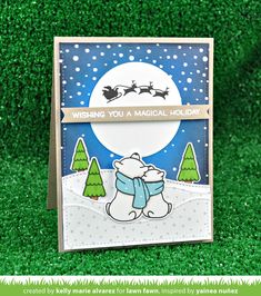 a card with a polar bear on it