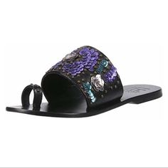 Lfl Flawless Leather Slide Sandal Department: Women’s Size: Us 7.5 (M) Color: Black Leat Condition: New In Box Purple Flat Leather Sandals, Purple Flat Heel Beach Sandals, Purple Leather Open Toe Sandals, Chic Purple Leather Sandals, Leather Slide Sandals, Leather Slides, Slide Sandals, Women's Shoes Sandals, Shoes Sandals