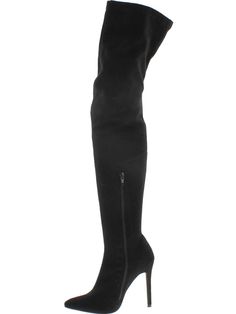 Fitted Thigh High Heeled Boots, Fitted Knee-high Boots With High Shaft For Winter, Fitted Black Heeled Boots For Club, Fitted High Shaft Knee-high Boots For Winter, Fitted Black High Heel Boots, Fitted Over-the-knee Evening Heeled Boots, Fitted High Heel Boots For Club, Fitted High Heel Black Boots, Fitted Black Boots