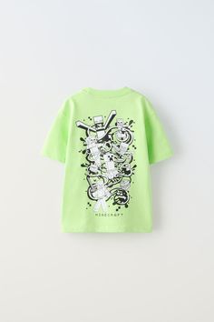 MINECRAFT © MOJANG AB™ T-SHIRT - GREEN | ZARA United States Kids Tees Design, Zara Short Sleeve T-shirt With Letter Print, Green Dinosaur Print T-shirt For Summer, Zara Crew Neck T-shirt With Character Print, Zara Playful Cartoon Print T-shirt, Zara Kids Printed Dress, Waistcoat Dress, Trouser Suits, Kid Tees