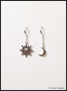 ◆ Earrings with crescent moon and sun these earrings are very beautiful and original the moon represents female entities and consequently fertility, while the sun represents the male entities. The moon measures only 0,629921 inches while the sun 1,06299 inches they are about 2.12598 inches long and are silver plated. ♡ In my shop there are many handmade jewelry for all tastes, come and watch them you are welcome! ♡ ❤ Do you need a custom order? ❤ You can enter a free note to send together with y Crescent Moon And Sun, Sun And Moon Earrings, Sun Earrings, Crescent Moon Earrings, Mismatched Earrings, Celestial Jewelry, Moon Jewelry, Moon Earrings, Sun And Moon