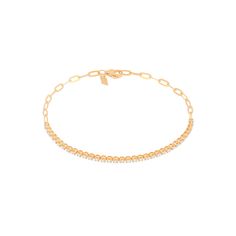 The Diamond Segment Mini Link Chain Necklace is proof that our classic Mini Link Chain can shine even brighter. With a 3" diamond segment totaling .37 carats and a classic link chain, this bracelet brings showstopping sparkle to your wrist stack. Classic Diamond Chain Bracelet With Adjustable Chain, Classic Link Chain Tennis Bracelet, Classic 14k Gold Diamond Bracelet With Chain, Classic Chain Tennis Bracelet, Classic Cubic Zirconia Diamond Chain Bracelet, Classic 14k Gold Diamond Bracelet With Adjustable Chain, Classic Diamond Chain Bracelet With Solid Link, Classic Diamond Bracelet With Chain, Classic Tennis Bracelet With Chain