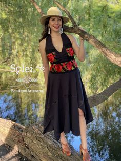 "This Beautiful Halter Dress is the perfect Spring & summer dress. It has a unique design with an asymmetrical length. It's made out of cotton and is full of large florals. Medidas del Busto/ Measurements for the Bust Chico/ Small 38\"-39\" inches Mediano/ Medium 39\"-40\" inches Grande/ Large 40\"-41\" inches Extra Grande/ Extra Large 42\"-44\" inches Please Note: These measurements are estimates for all our dresses and tops. Some may vary in size. If you have any further questions about si Summer Party Maxi Dress With Asymmetrical Skirt, Fitted Maxi Dress With Asymmetrical Skirt For Summer, Summer Midi Dress With Asymmetrical Skirt, Summer Evening Dress With Asymmetrical Skirt, Fitted Bohemian Dress With Asymmetrical Skirt, Bohemian Fitted Dress With Asymmetrical Skirt, Bohemian Fitted Halter Evening Dress, Chic Summer Dress With Asymmetrical Skirt, Black Fitted Asymmetrical Summer Dress