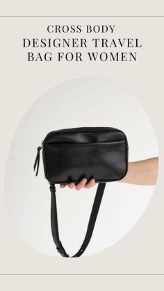 Cross Body Designer Travel Bag For Women Modern Travel Shoulder Bag With Lock, Black Crossbody Travel Bag With Detachable Strap, Modern Everyday Travel Bag With Anti-theft Pocket, Modern Travel Bag With Anti-theft Pocket For Daily Use, Gothic Crossbody Travel Bag