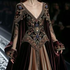 AI produced royal medieval gown dark fantasy Beautiful Medieval Dresses, Middle Ages Inspired Fashion, Fantasy Outfits Royal, Medevial Outfits Women, Medieval Inspired Dress, Medieval Lady Aesthetic, Medieval Fashion Art, Castle Core Aesthetic Fashion, Medieval Princess Outfit