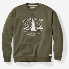 Eb Signature Graphic Crew - Outdoor Badge | Eddie Bauer Crew Sweatshirts, Eddie Bauer, Color Options, Mens Graphic, Cotton Blend, Sweatshirts, How To Wear, Clothes, Color