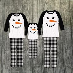 Family Holiday Pictures, Family Holiday Pajamas, Snowman Shirt, Snowman Family, Sparkle In Pink, Matching Family Christmas Pajamas, Family Holiday Photos, Matching Family Pajamas, Plaid Pajamas