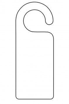 a black and white outline of a door hanger with a handle on the top