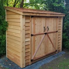 103 in. W x 55 in. D x 96 in. H SpaceSaver Lean-to Shed 8x4, Double Doors Western Red Cedar Cladding, Wooden Storage Sheds, Cedar Shingle Roof, Roof Sheathing, Cedar Roof, Lean To Shed, Roofing Options, Cedar Cladding, Siding Options