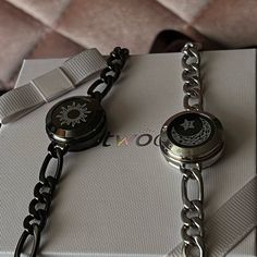 Totowoo Couples Long Distance Bracelets. Almost Brand New, I Use Them For 4 Weeks, It Comes With 2 Chargers And A Storage Mini Bag. Fgaro Chain Grey/Silver, Moon And Sun. I Originally Bought Them On Amazon They Were About $291 With Taxes. Long Distance Touch Bracelet, Couples Long Distance, Matching Promise Rings, Phone Arm Band, Purple Weave