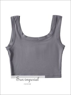 Women Sleeveless Round Collar Bodycon Camisole Crop Top Tank With u Back Detail U Sun-Imperial United States Street Clothing, Top Tank, Street Outfit, Knit Cotton, Knitting Materials, Women Tops, Cropped Tank Top, Round Collar, Short Outfits