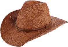 Woven Organic Raffia Cowboy Hat - DPC Outdoor Hats Cowboy Hat Scala Hats MR199 Brown L/XL Summer Cowboy Hat, Summer Cowboy, Outdoor Hats, Stitching Leather, Cowboy Hat, Leather Band, Cowboy Hats, Moisture Wicking, Dark Brown