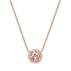 Morganite Halo Diamond Necklace | Brilliant Earth- like it but wonder if you can out an aquamarine instead Pink Gold Diamond Jewelry With Brilliant Cut, Fine Jewelry Rose Gold Necklace With Halo Design, Pink Gold Diamond Jewelry With Round Cut, Elegant Rose Gold Morganite Jewelry, Rose Gold Diamond Necklace With Gemstone For Formal Occasions, Elegant Morganite Jewelry, Elegant Rose Gold Necklaces With Halo Design, Yellow Gold Morganite Jewelry, Fine Jewelry In Rose Gold With Morganite