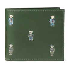 Polo Ralph Lauren Polo Bear Leather Bi-Fold Wallet Green Genuine Leather Designer Green Wallets With Interior Card Slots, Designer Green Wallet With Interior Card Slots, Green Designer Wallets With Interior Card Slots, Green Bifold Wallet For Formal Occasions, Green Luxury Wallets With Interior Card Slots, Luxury Green Wallets With Interior Card Slots, Green Luxury Wallet With Interior Card Slots, Luxury Green Wallet With Interior Card Slots, Luxury Green Wallets With Card Slots