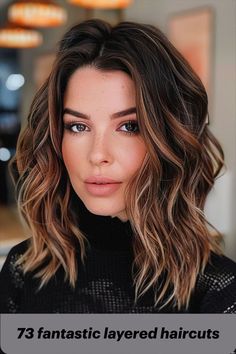 Classic mid-length layered haircut designed for thick hair Fun Layers For Medium Hair, Cute Haircuts For Medium Hair With Layers, Medium Hair Lots Of Layers Texture, Small Layers Medium Hair, Cute Haircuts For Medium Hair, Women’s Mid Length Layered Haircuts, Medium Hair With Layers