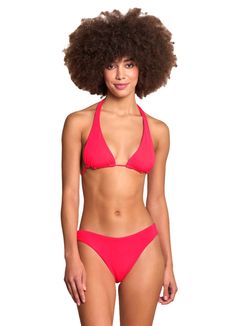 Maaji Cherry Red Kalima Front Tie Halter Bikini Top Chic Swimsuit, Plus Size Chic, Triangle Bralette, Monokini, Swimwear Sale, Summer Essentials, Halter Top, Spandex, Summer Fashion