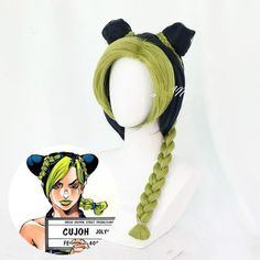 Includes:    ・Only Wigs     Material:    ・High temperature wire    Color:    ・Blue Green    Weight:    ・0.5 KG   JoJo's Bizarre Adventure/ Stone Ocean/ Jolyne Cujoh / Cosplay Wigs/ Japanese Anime/ Pink/ Halloween Props/ Comic-con/ Party/ Wigs Japanese, Stone Ocean Jolyne, Jojo's Bizarre Adventure Stone Ocean, Bun Braids, Jolyne Cujoh, Green Dolphin, Cheap Costumes, Stone Ocean, Natural Wigs