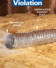 an image of insulation in a house with the words violation on it and instructions to use