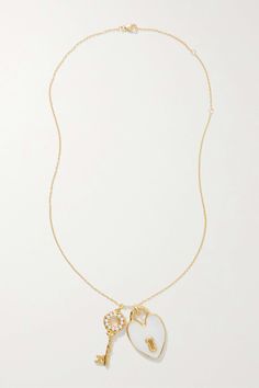 PACHAREE Heart & Lock gold-plated pearl and mother-of-pearl necklace | NET-A-PORTER Heart Lock, Mother Of Pearl Necklace, Lock And Key, Gold Plated Silver, Net A Porter, Jewelry Inspiration, Mother Of Pearl, Freshwater Pearls, Luxury Design